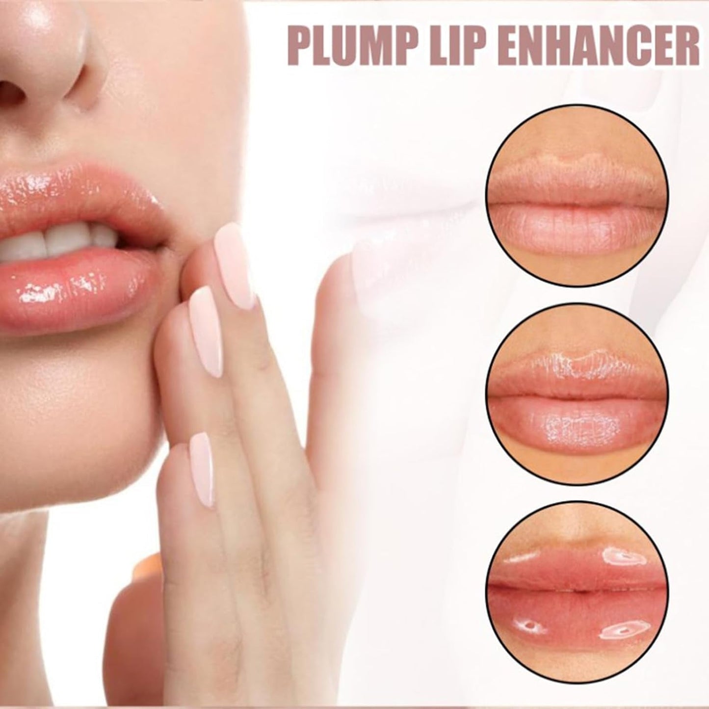 Natural Lip Plumper, 2Pcs Plumping Lip Oil Set Lip Gloss Clear, Lip Gloss, Balm Maximizer, Long Lasting Lip Glow Balm Lip Care Day & Night Moisturizing Repair Lip Gloss Set for Lip Care