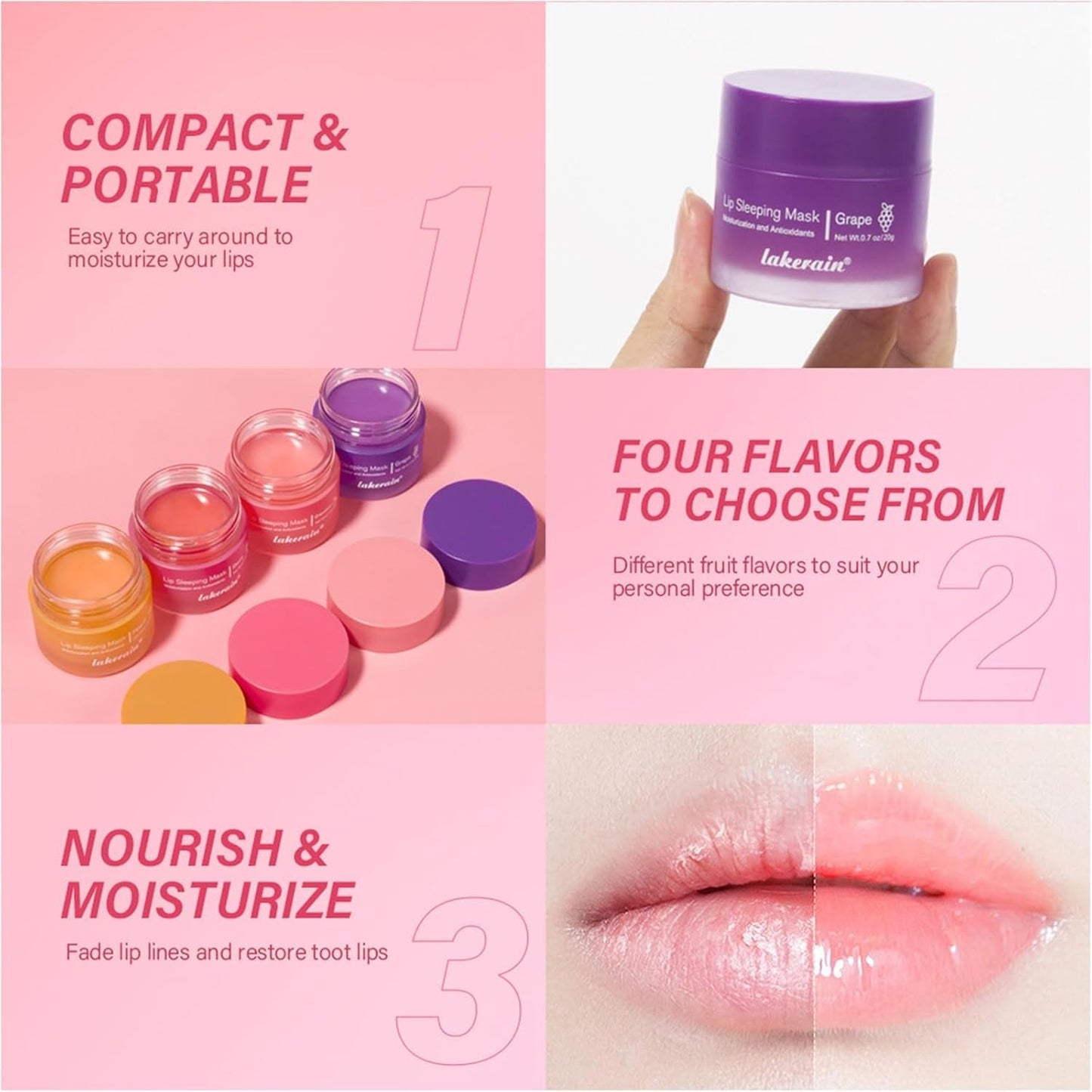 Hydrating Sleeping Lip Mask for Intense Overnight Moisture (Peach)