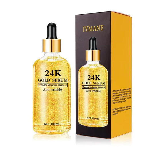 100ml 24K gold hyaluronic acid face serum for anti-aging skin care.